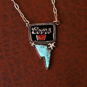 Coors Lightening Bolt Necklace NWT